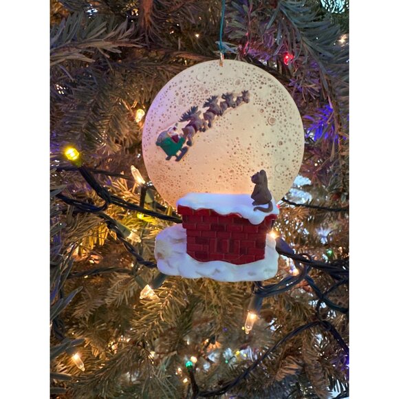 Hallmark 1997 Happy Christmas to All Keepsake Membership Santa Sleigh Ornament - Picture 2 of 10